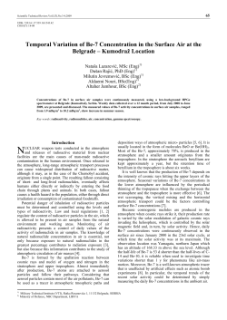 Temporal Variation of Be-7 Concentration in the Surface Air at the