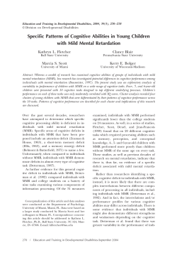 Specific Patterns of Cognitive Abilities in Young Children with Mild