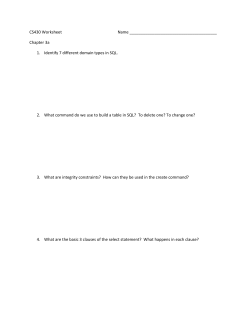 CS430 Worksheet Name Chapter 3a 1. Identify 7 different domain