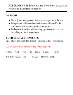EXPERIMENT 5 - Double Replacement Reactions