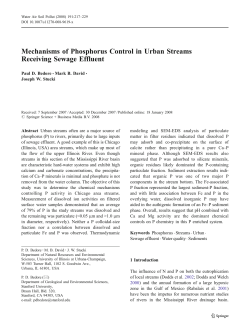 Mechanisms of Phosphorus Control in Urban Streams Receiving