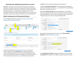 Instructions for Setting-Up Assessments in eLumen Add an