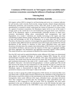 Soil organic carbon variability under montane ecosystems