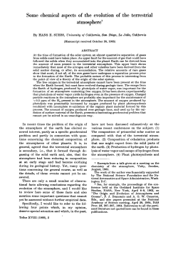 Some chemical aspects of the evolution of the terrestrial atmosphere