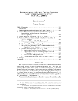 Interpretation of Patent Process Claims in Light of the Narrowing