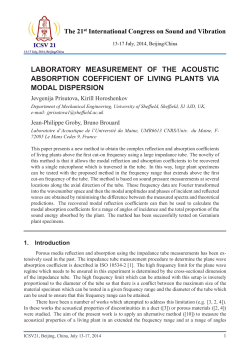 laboratory measurement of the acoustic absorption coefficient of