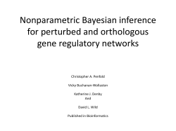Oct 25. Penfold CA et al. Nonparametric Bayesian Inference for