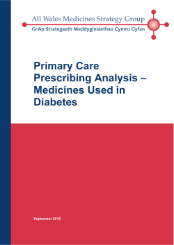 Primary Care Prescribing Analysis – Medicines Used in