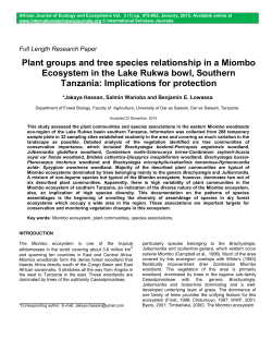 Plant groups and tree species relationship in a Miombo Ecosystem