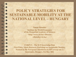 Policy Strategies for Sustainable Mobility at the National Level