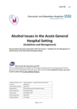 Alcohol Issues in the Acute General Hospital Setting