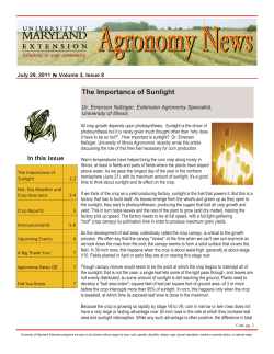 The Importance of Sunlight - University of Maryland Extension