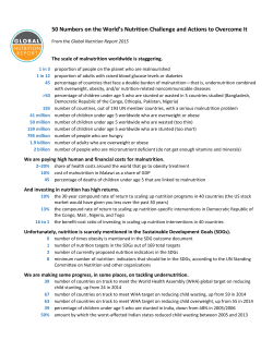 50 Numbers on the World`s Nutrition Challenge and Actions to