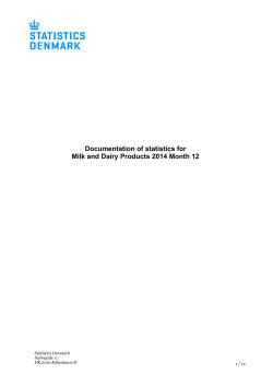 Documentation of statistics for Milk and Dairy Products 2014 Month 12
