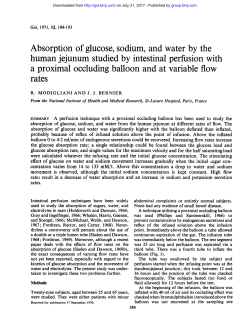 Absorption of glucose, sodium, and water by the human