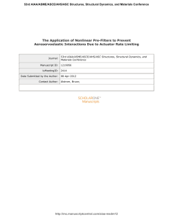 The Application of Nonlinear Pre-Filters to Prevent Aeroservoelastic