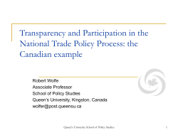 Trade policy consultations in Canada
