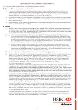 HSBC Advance Account Terms and Conditions