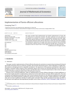 Journal of Mathematical Economics Implementation of