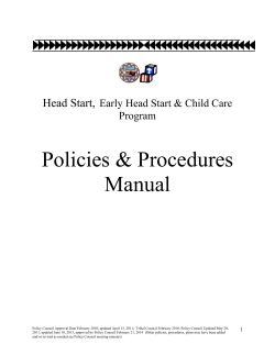 Yurok Early Head Start/Head Start/Child Care Policies