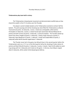 Thursday February 16, 2017 Timberwolves play team ball in victory