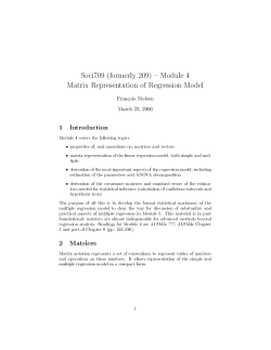 Matrix Representation of the Regression Model