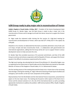 IsDB Group ready to play major role in reconstruction of Yemen