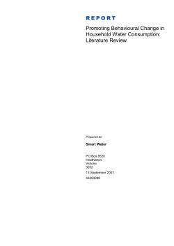 Promoting Behavioural Change in Household Water Consumption