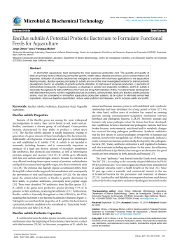 Bacillus subtilis A Potential Probiotic Bacterium to Formulate
