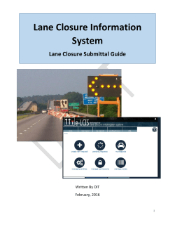 LanE Closure Information system user guide
