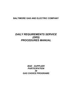 Daily Requirements Service - BGE