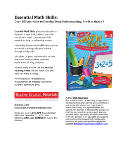 The Pre-K to Grade 3 Essential Math Skills Inventory