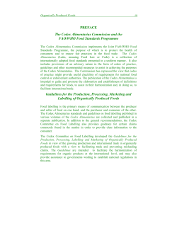 draft guidelines for the production, processing, labelling and