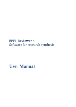 User Manual - EPPI-Centre