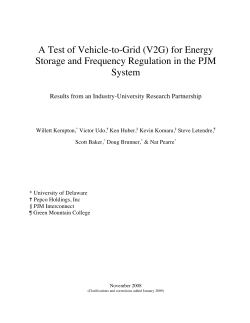 A Test of Vehicle-to-Grid (V2G) for Energy Storage and Frequency