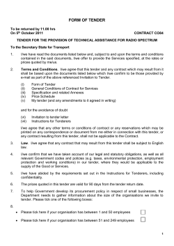 Form of Tender (CO84 Form of tender
