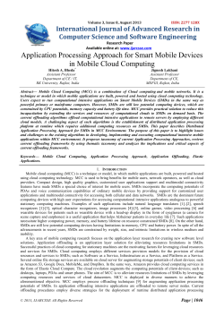 Application Processing Approach for Smart Mobile