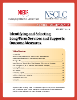 Identifying and Selecting LTSS Outcome Measures
