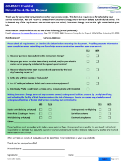 Go-Ready Checklist - Natural Gas and Electric
