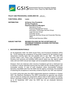 POLICY AND PROCEDURAL GUIDELINES NO. _273