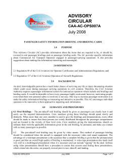 ADVISORY CIRCULAR CAA-AC-OPS007A July 2008 PASSENGER