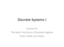 Discrete Systems I