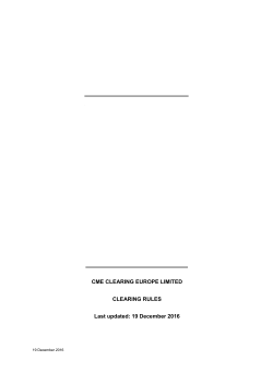 CME Clearing Europe Limited - Clearing Rules