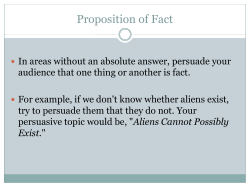 Proposition of Fact