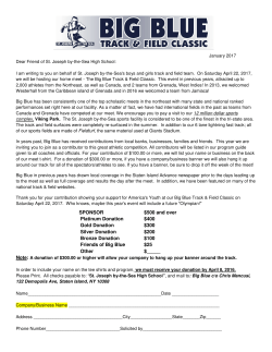 SPONSOR $500 and over Platinum Donation $400 Gold Donation