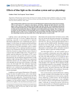 Effects of blue light on the circadian system and