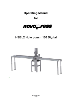 Operating Manual for HSBL2 Hole punch 160 Digital