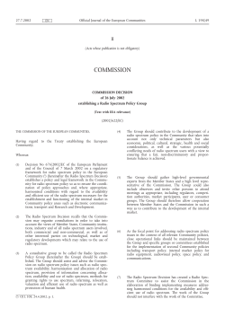 Establishing a Radio Spectrum Policy Group