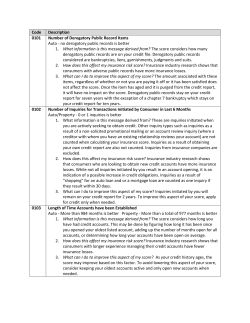 Code Description 0101 Number of Derogatory Public Record Items
