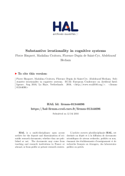 Substantive irrationality in cognitive systems - Hal-Lirmm